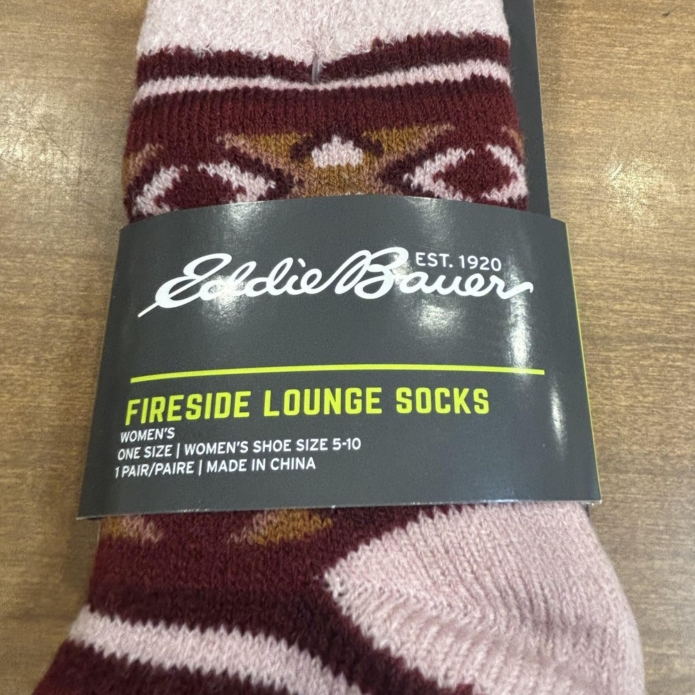 Eddie Bauer Fireside Lounge Crew Socks Womens One Size Multicolor Grip Lot 3 - Picture 2 of 7